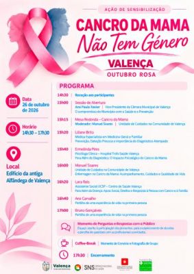 A&ccedil;&atilde;o de Sensibiliza&ccedil;&atilde;o: "Cancro da Mama N&atilde;o Tem G&eacute;nero" em Valen&ccedil;a