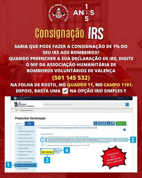 O seu IRS pode ajudar os Bombeiros Volunt&aacute;rios de Valen&ccedil;a