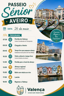 Passeio S&eacute;nior 2026 | 26/05/2026 - Rumo a Aveiro! 