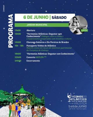 Vinhos do Atl&acirc;ntico: Jardim Municipal de Valen&ccedil;a recebe s&aacute;bado repleto de anima&ccedil;&atilde;o, cultura e sabores