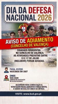 Dia da Defesa Nacional: Adiamento das Jornadas de 13 a 17 de julho