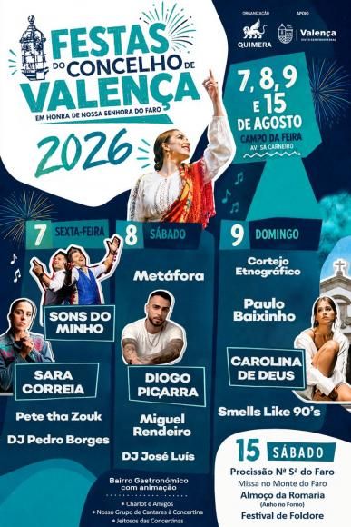 Festas do Concelho de Valen&ccedil;a 2026 celebram tradi&ccedil;&atilde;o e cultura em honra de Nossa Senhora do Faro