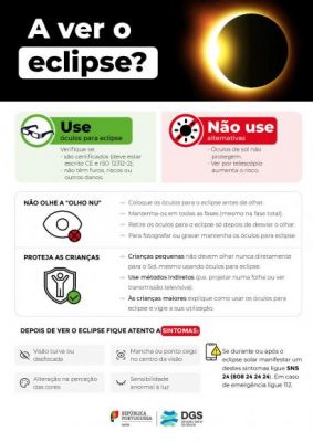 Recomenda&ccedil;&otilde;es da DGS para o eclipse solar