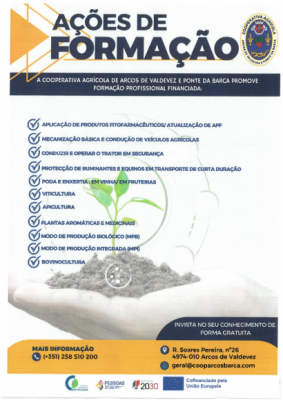 Ações de formação na área da agricultura em especial curso de trator e aplicação de fitofarmacêuticos