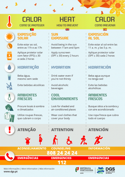 AVISO CALOR - RECOMENDAÇÕES DGS