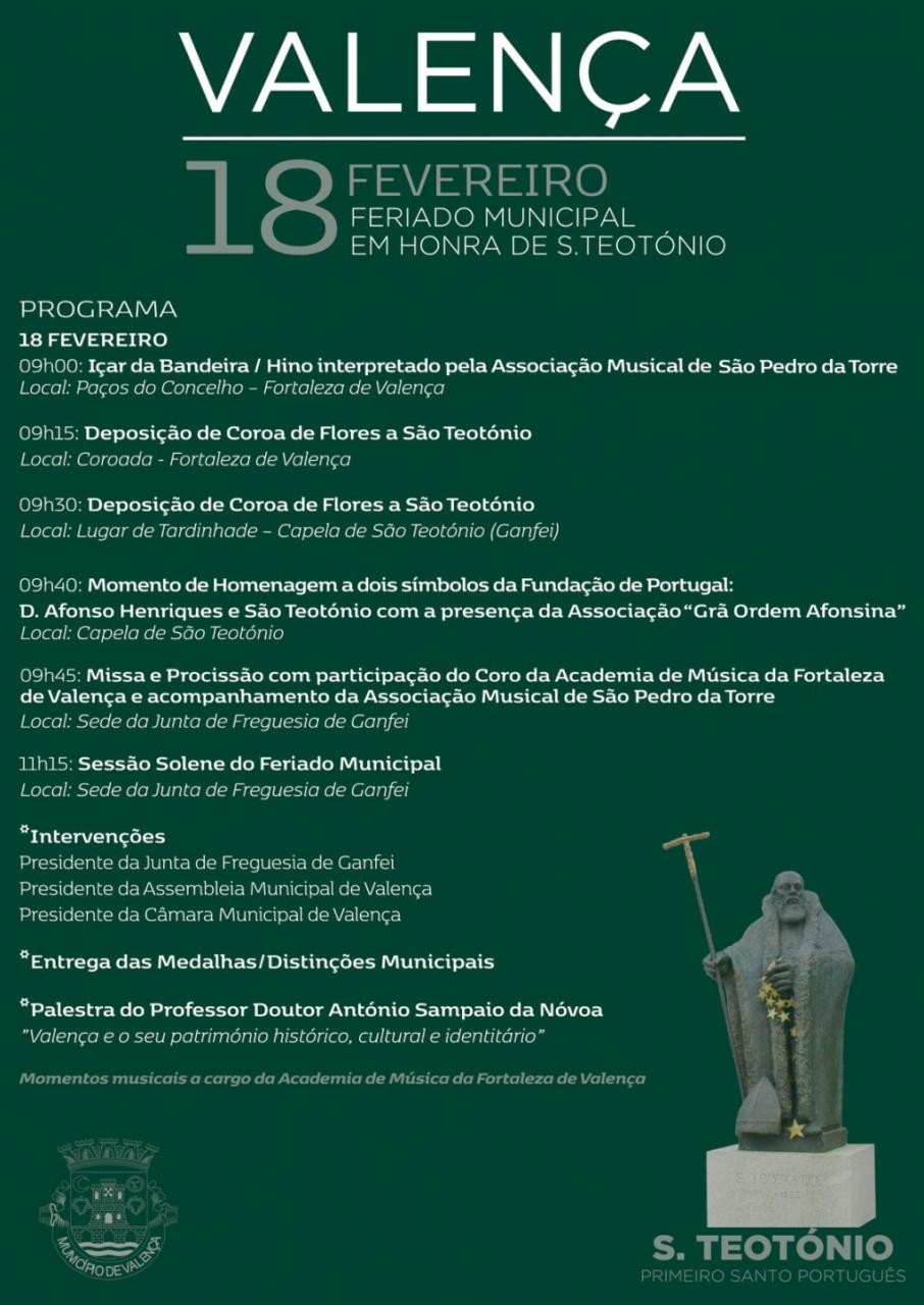 Feriado Municipal de Valença em Honra de S. Teotónio