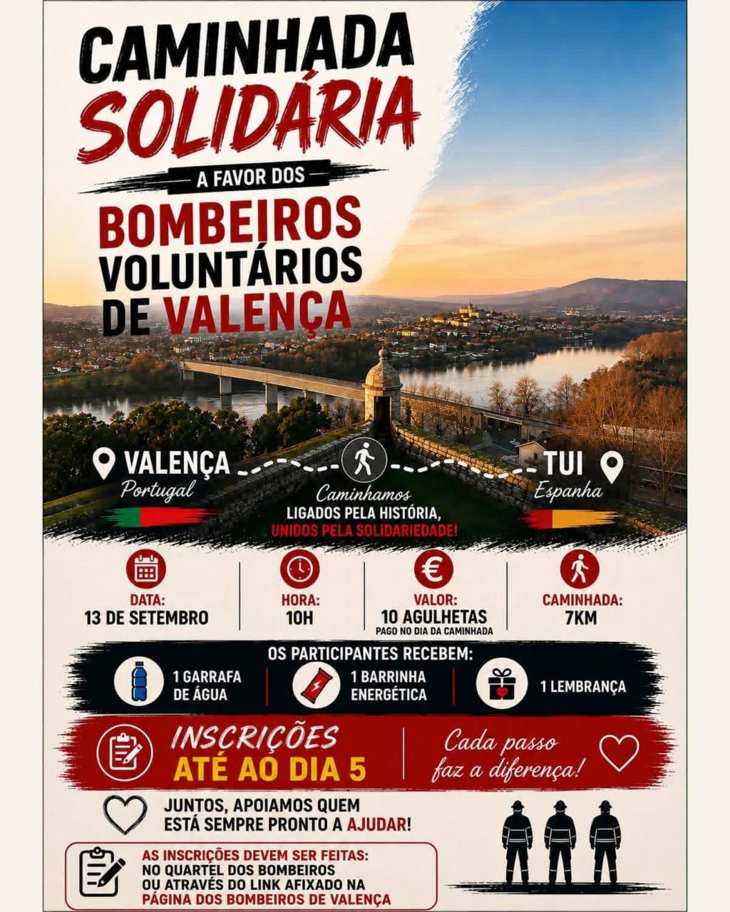Caminhada Solid&aacute;ria a Favor dos Bombeiros Volunt&aacute;rios de Valen&ccedil;a