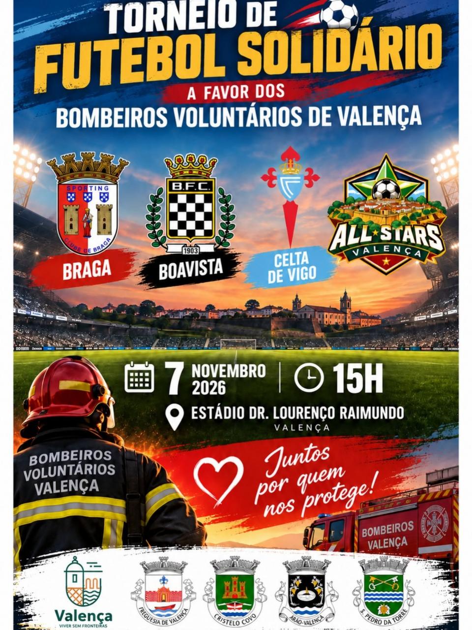 Torneio de Futebol Solid&aacute;rio a Favor dos Bombeiros Volunt&aacute;rios de Valen&ccedil;a