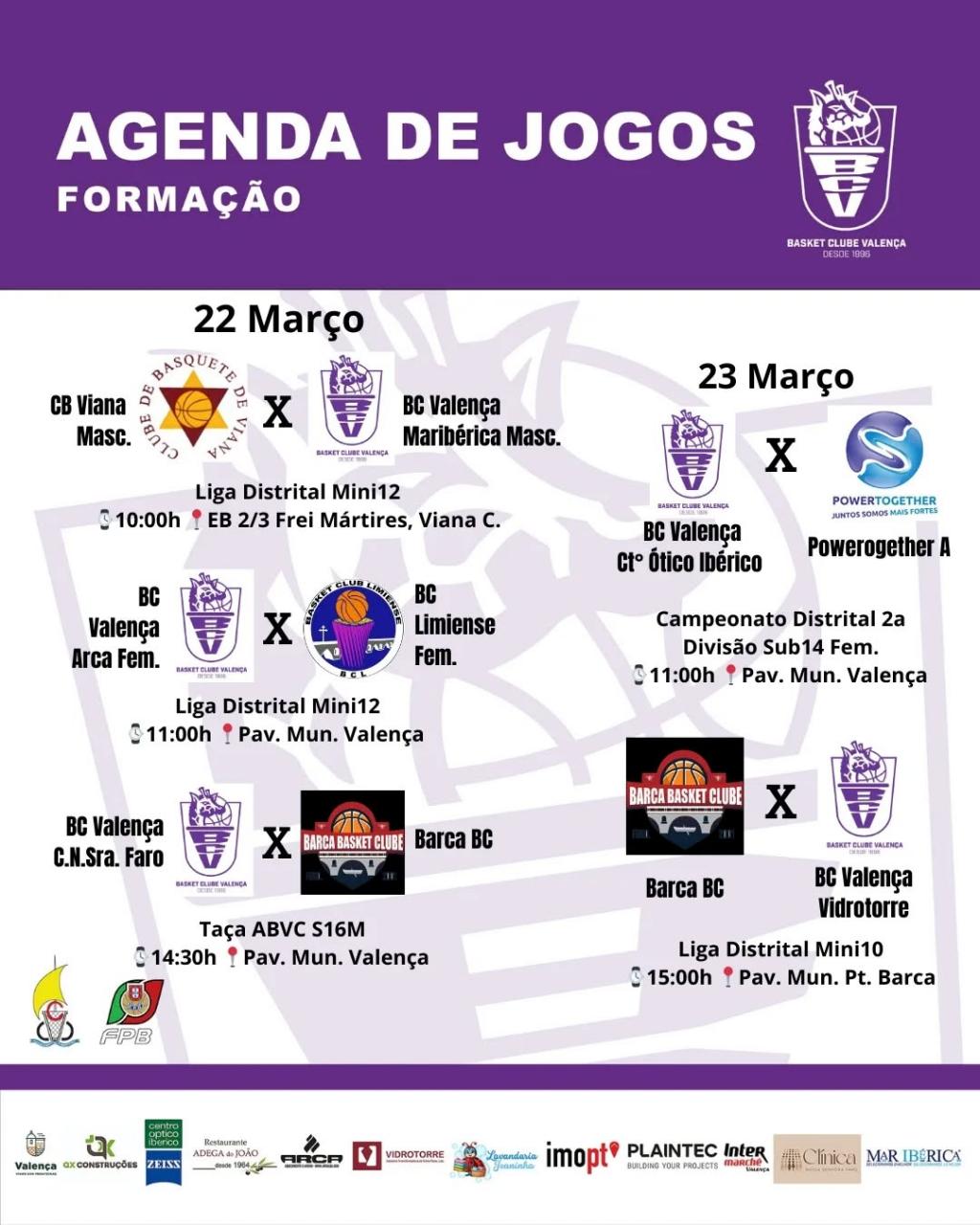 Agenda de Jogos - Basket Clube Valença